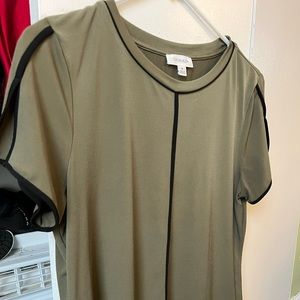 Calvin Klein shirt with slit sleeves- medium, army green